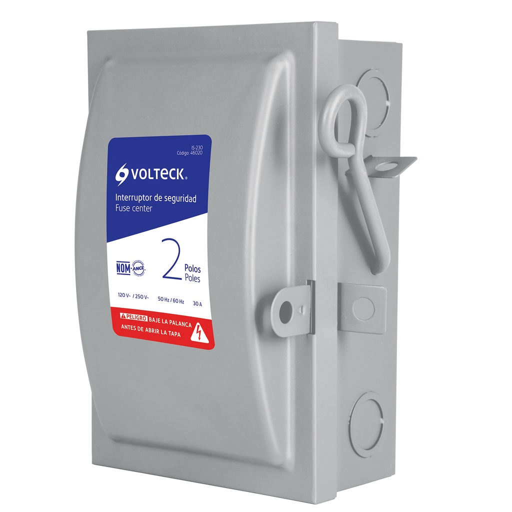 46020 / Interruptor de seguridad 2 polos, 30 A, Volteck