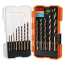11402 / Juego de 13 brocas HSS para metal en estuche, Truper Expert