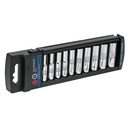 14168 / Juego de 10 dados largos cuadro 1/4' mm, Truper