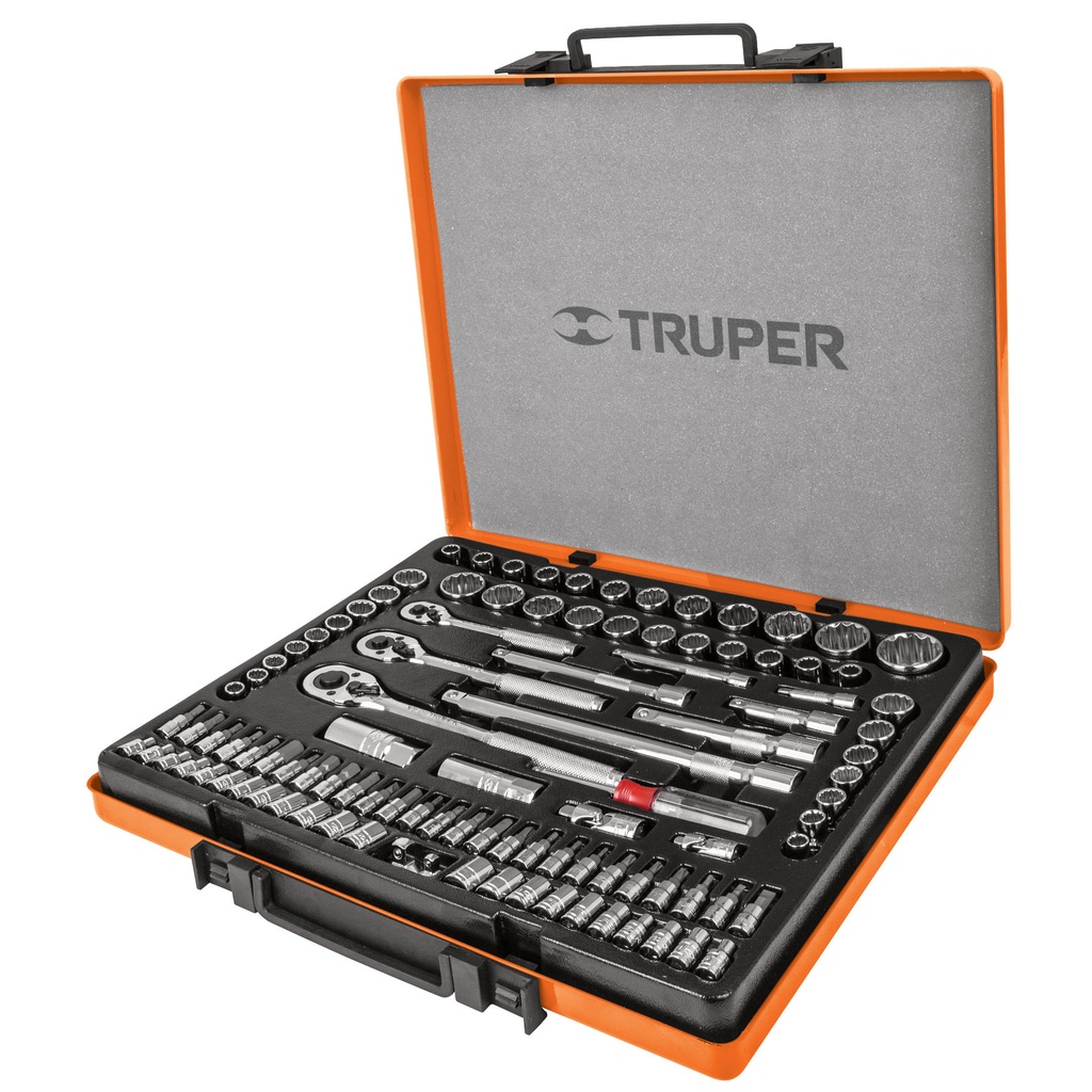 12893 / Juego 103 herramientas 1/4', 3/8' y 1/2' std y mm p/mecánico, Truper