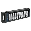 14173 / Juego de 9 dados largos cuadro 3/8' mm, Truper