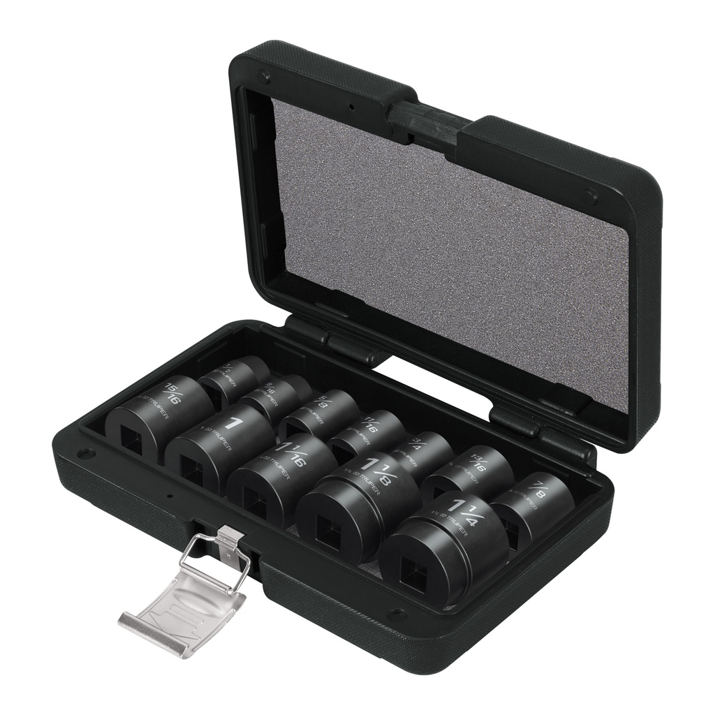 100944 / Juego de 12 dados de impacto cuadro 1/2', 6 puntas mm, Truper