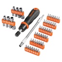 18220 / Desarmador tipo matraca con 42 puntas y 14 dados, Truper