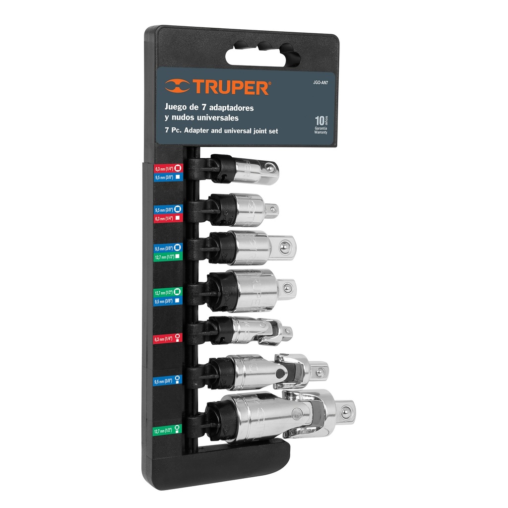 17844 / Juego de 7 piezas de adaptadores y nudos universales, Truper
