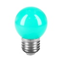 46027 / Lámpara LED tipo bulbo G45 1 W color verde, caja, Volteck