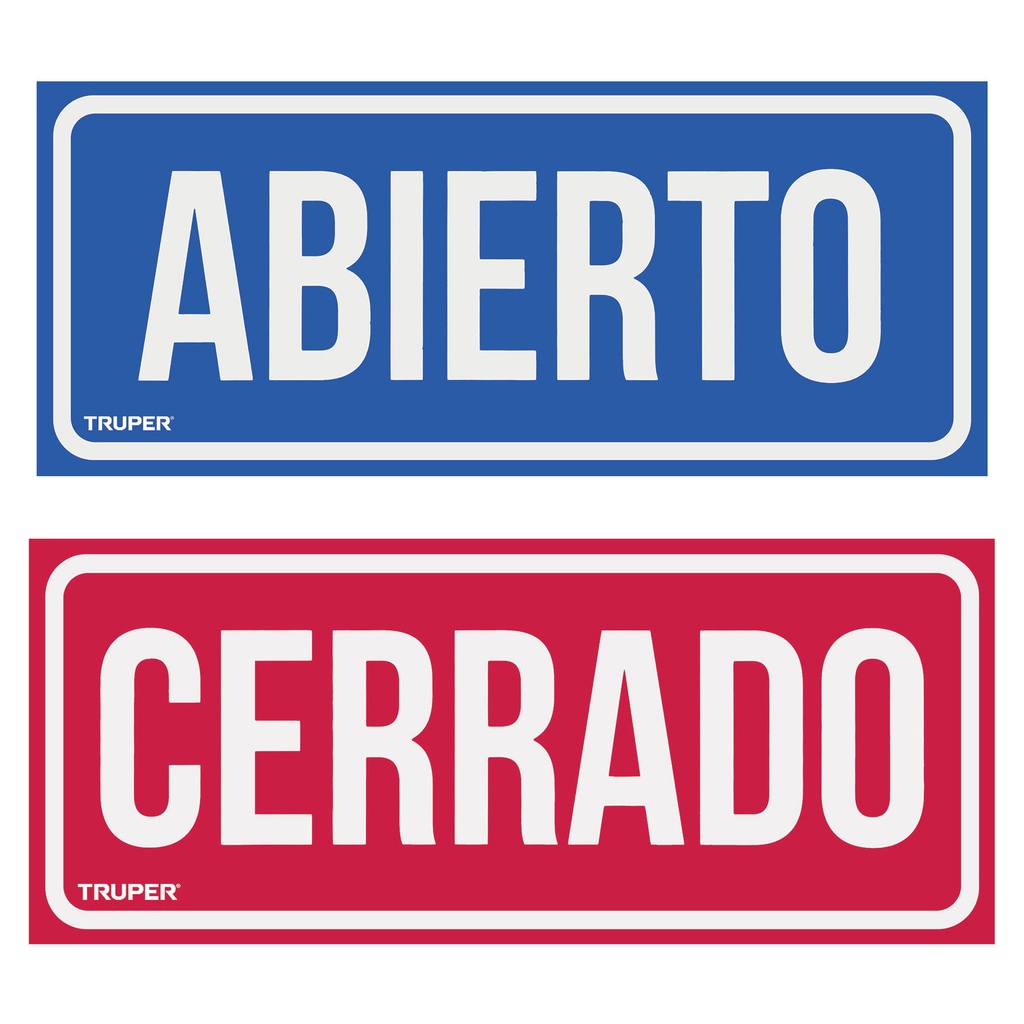 18239 / Letrero de señalización 'ABIERTO/CERRADO', 28 x 12 cm, Truper