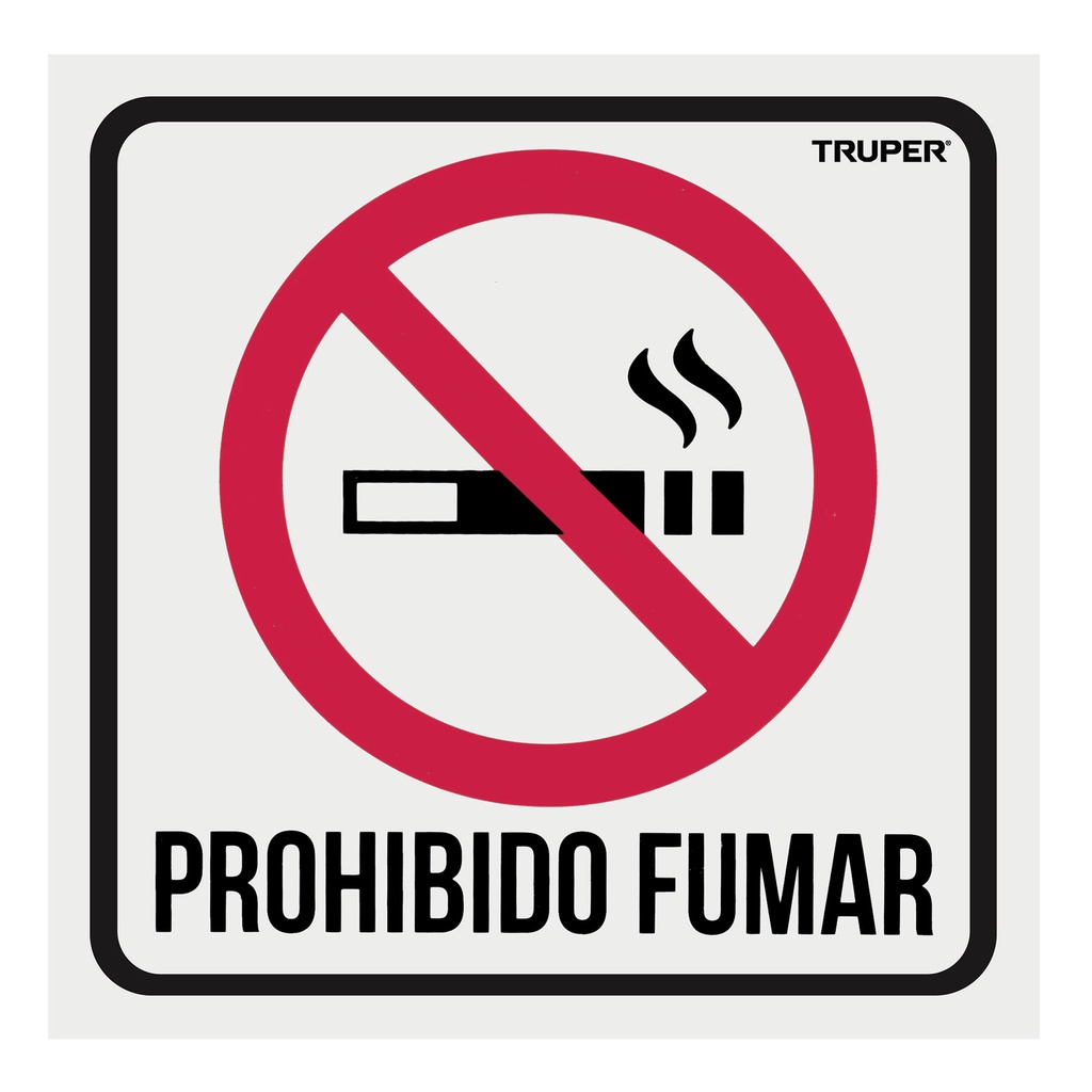 18293 / Letrero de señalización 'NO FUMAR', 19 x 19 cm, Truper