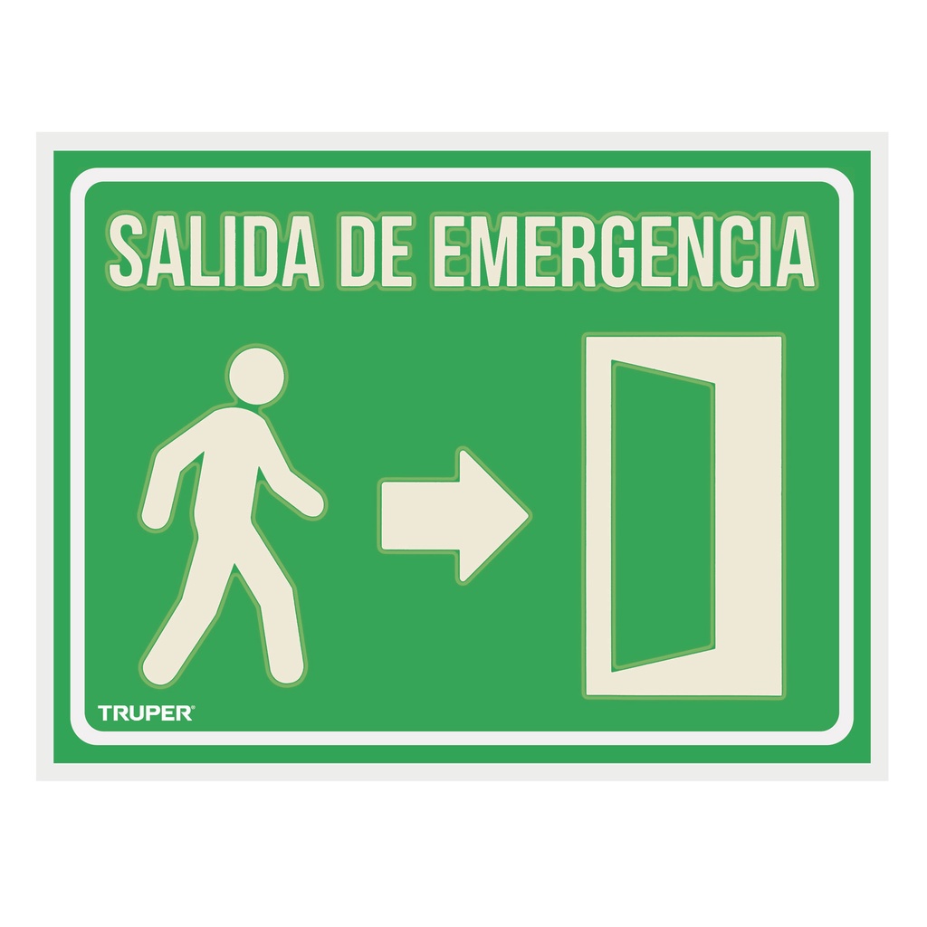 18348 / Letrero de señalización 'SALIDA DE EMERGENCIA', 21 x 28 cm, Truper