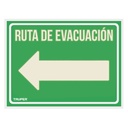 18369 / Letrero de señalización 'RUTA EVACUACIÓN IZQUIERDA',21x28 cm, Truper