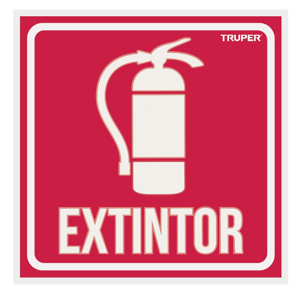 18434 / Letrero de señalización 'EXTINTOR', 19 x 19 cm, Truper