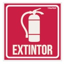 18434 / Letrero de señalización 'EXTINTOR', 19 x 19 cm, Truper