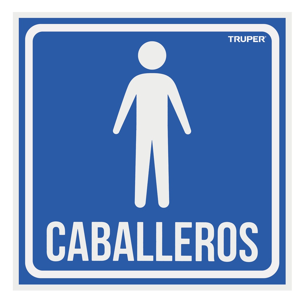 18474 / Letrero de señalización 'CABALLEROS', 19 x 19 cm, Truper