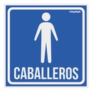 18474 / Letrero de señalización 'CABALLEROS', 19 x 19 cm, Truper