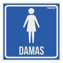 18478 / Letrero de señalización 'DAMAS', 19 x 19 cm, Truper
