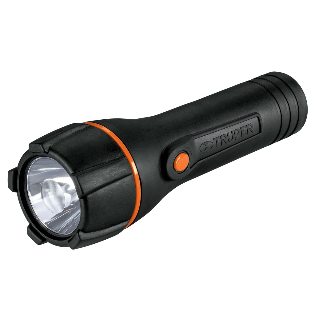 13019 / Linterna plástica 1 LED 180 lm con 2 pilas D, Truper
