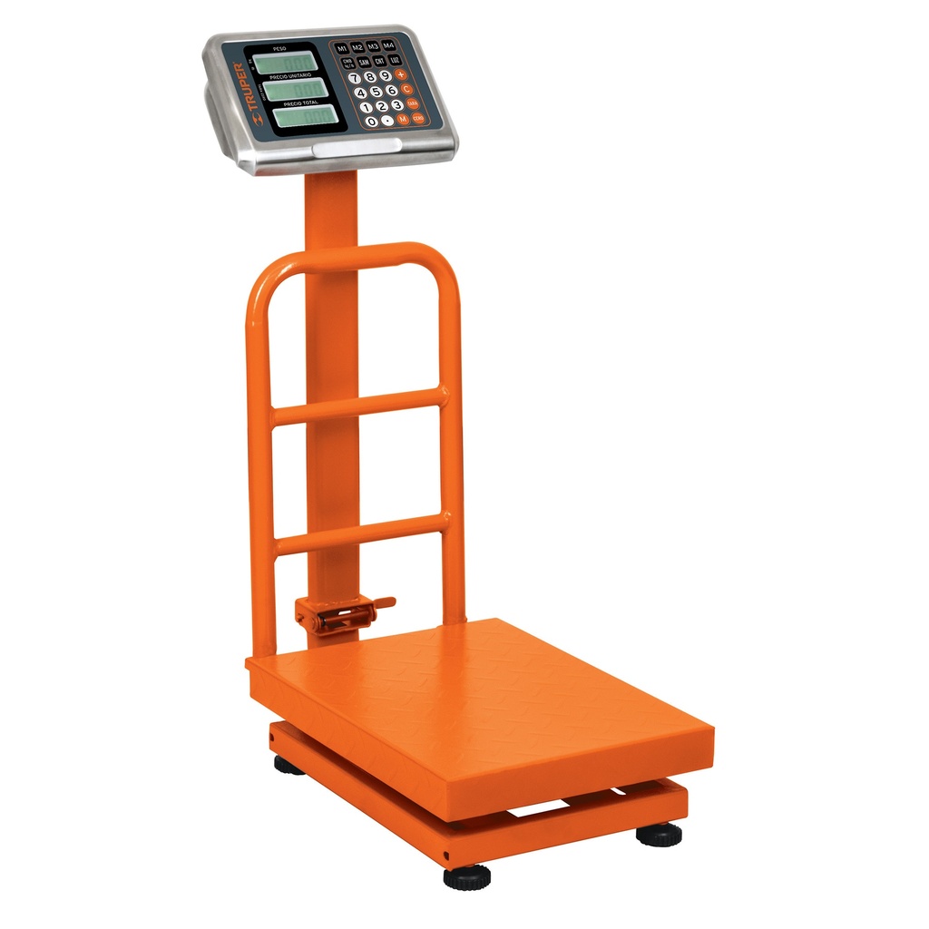 15729 / Báscula electrónica de plataforma, plegable, 100 kg, Truper
