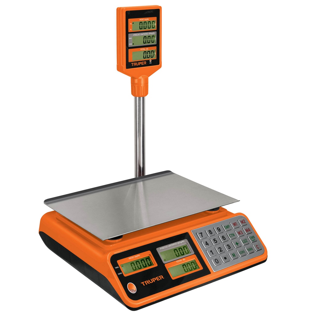 100871 / Báscula electrónica multifunciones con torreta 40 kg, Truper