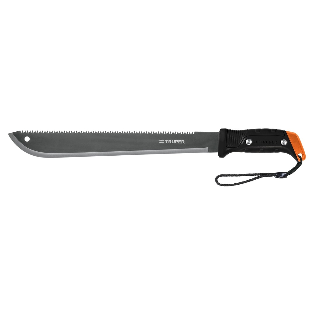15893 / Machete doble filo 18', con correa, funda de cartón, Truper