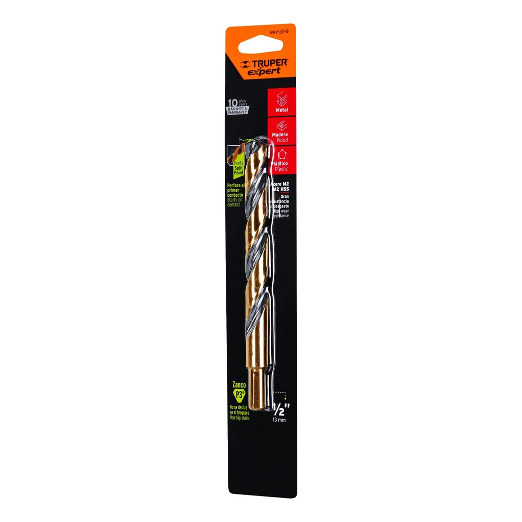 12750 / Broca HSS 1/2' Trugold para metal en blíster, Expert