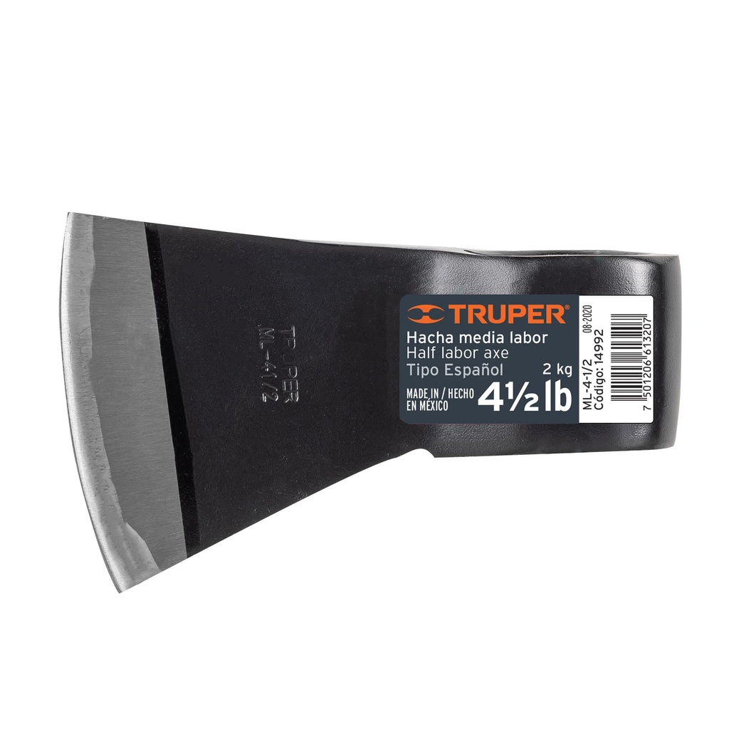 14992 / Hacha media labor 4-1/2 lb sin mango, Truper