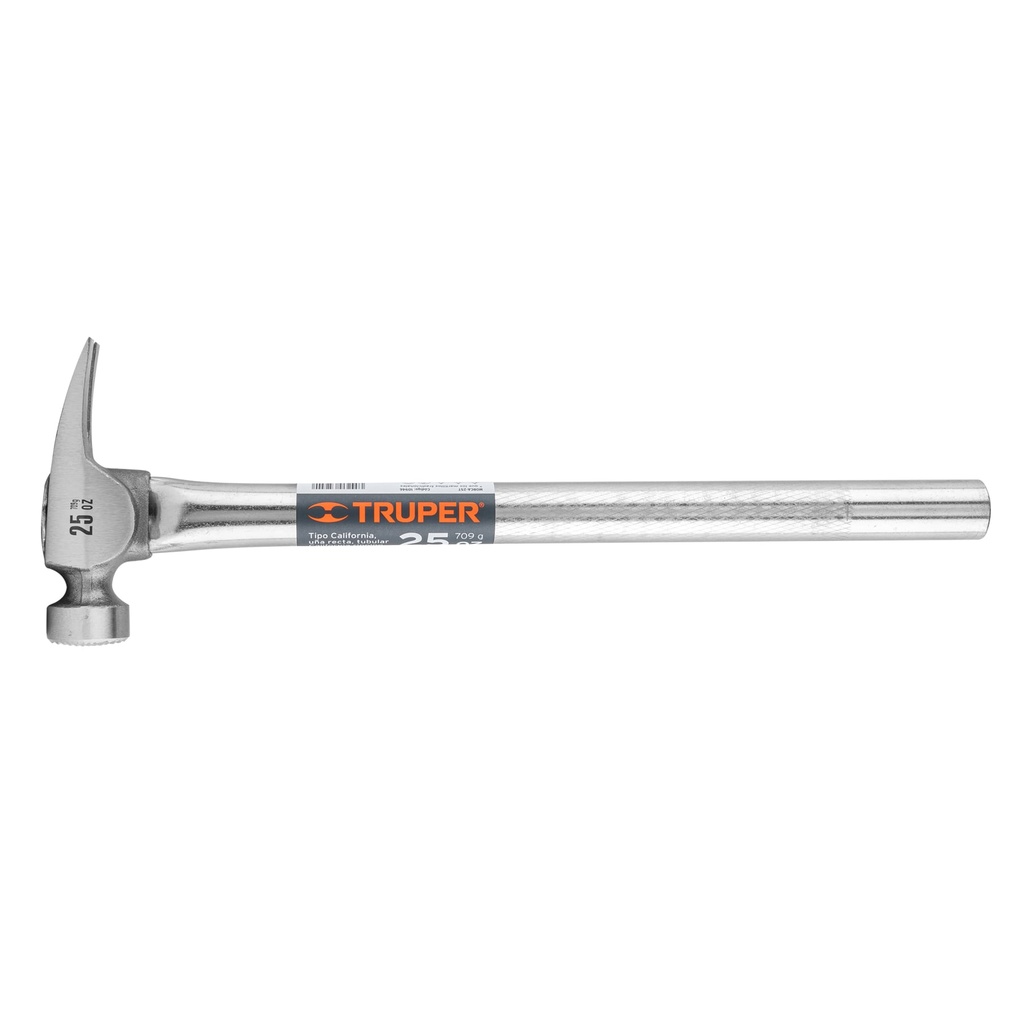 10946 / Martillo tubular 25 oz uña California Ripper, cara fresada, Truper