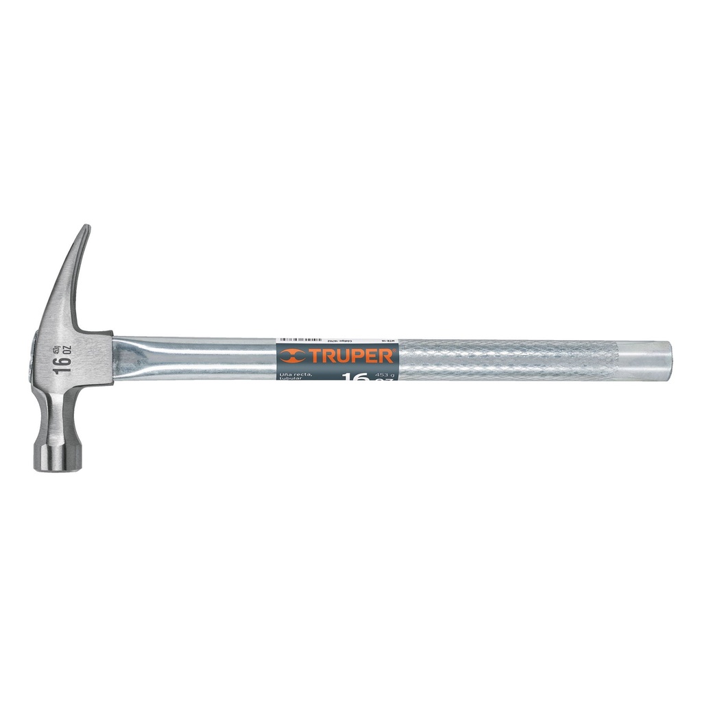 16702 / Martillo tubular pulido 16 oz uña recta, Truper