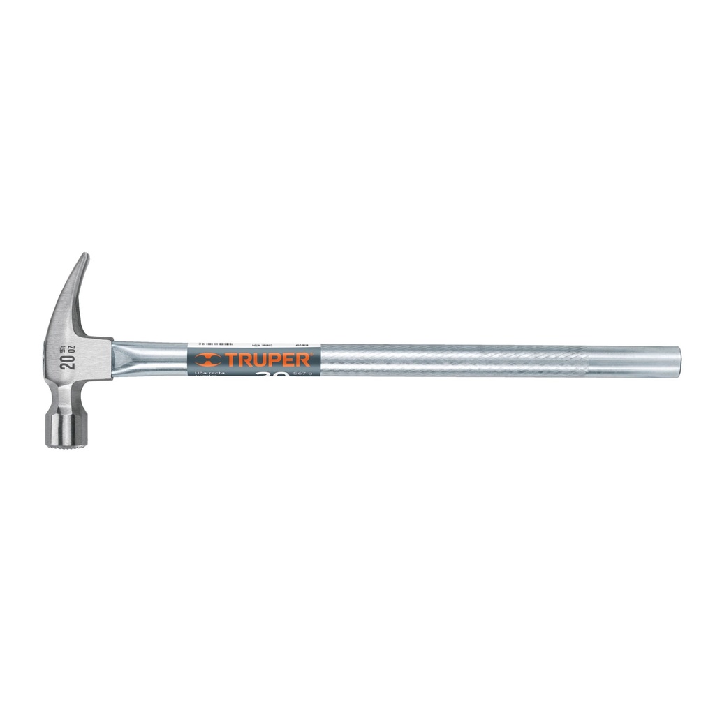 16704 / Martillo tubular pulido 20oz cara fresada, uña recta, Truper