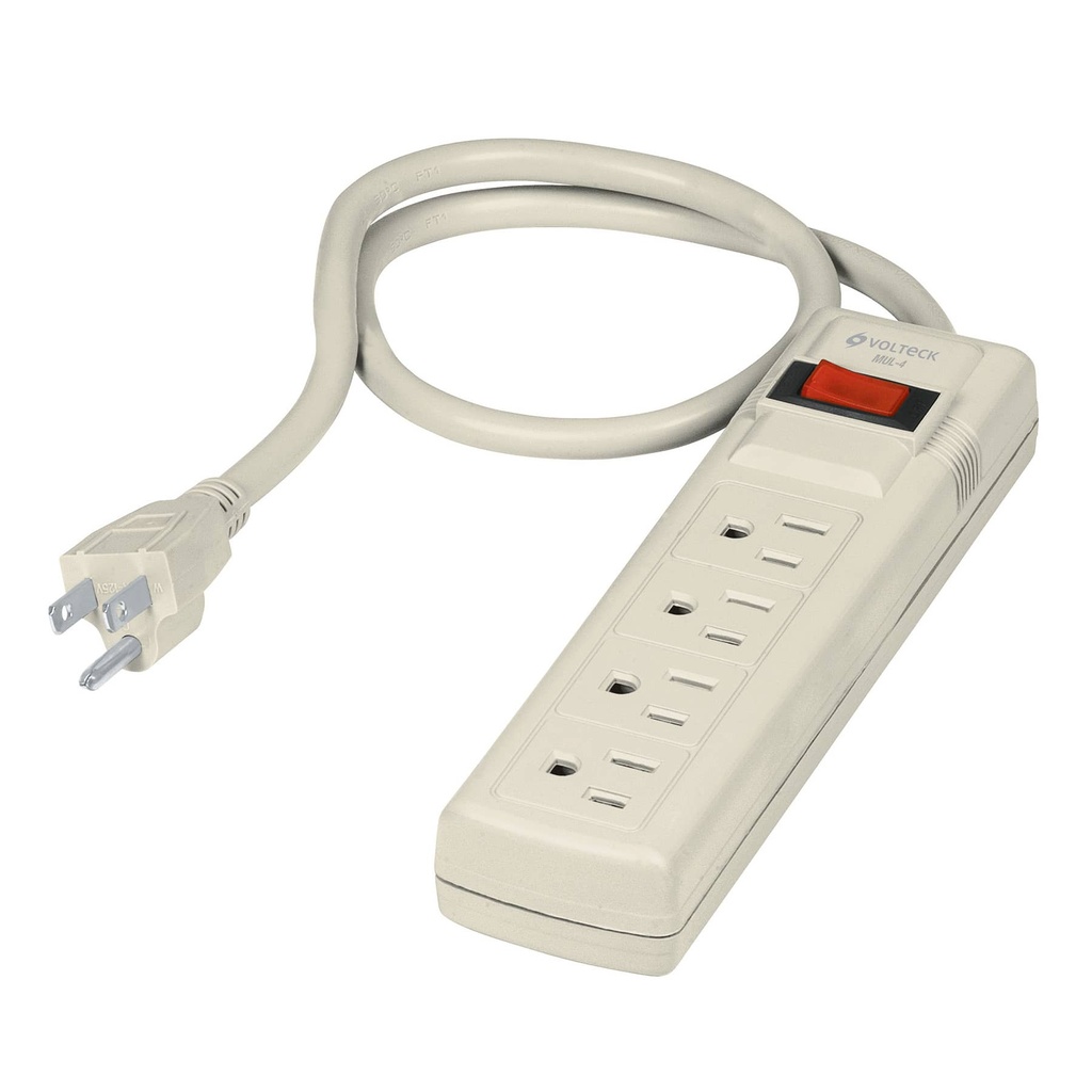 47181 / Multicontacto 16 AWG uso rudo con 4 entradas, Volteck