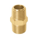 19024 / Niple macho-macho de latón, cuerda 1/4' NPT, Truper