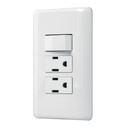 25079 / Placa armada 2 contactos e interruptor sencillo, Basic, Volteck