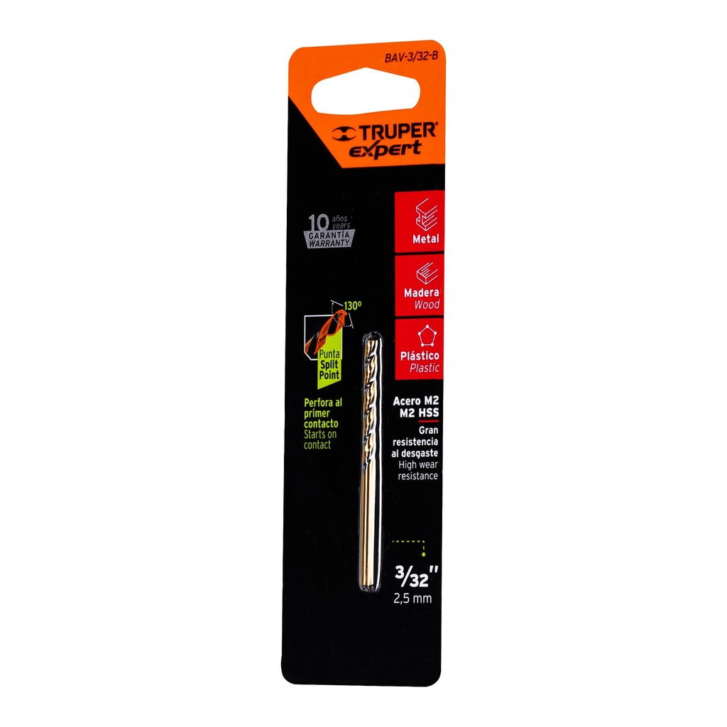 12738 / Broca HSS 3/32' Trugold para metal en blíster, Expert