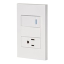 45590 / Placa armada 1 interruptor,1 contacto,1mod, Española, blanco, Volteck