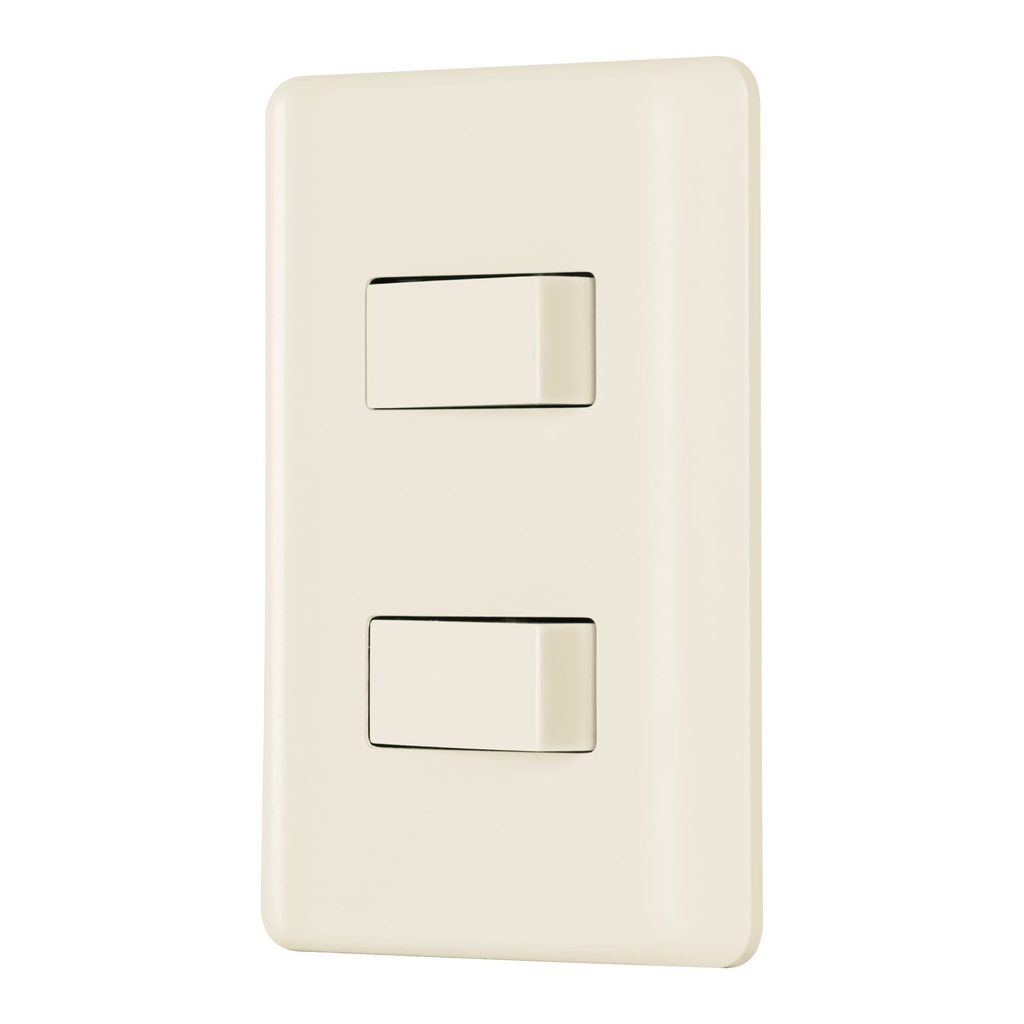 26640 / Placa armada, 2 interruptores, marfil, Volteck