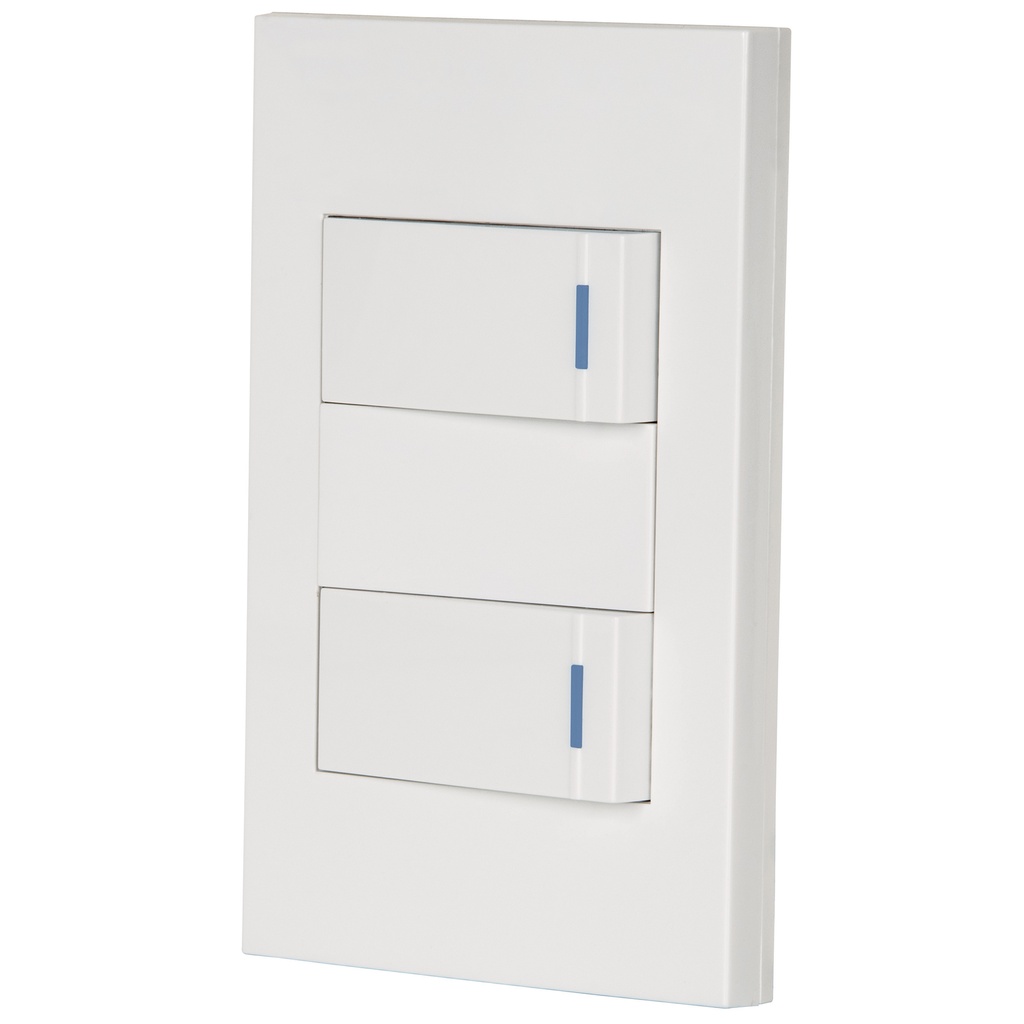 45602 / Placa armada 2 interruptores 1de 3vías,1 mod,Española,blanco, Volteck