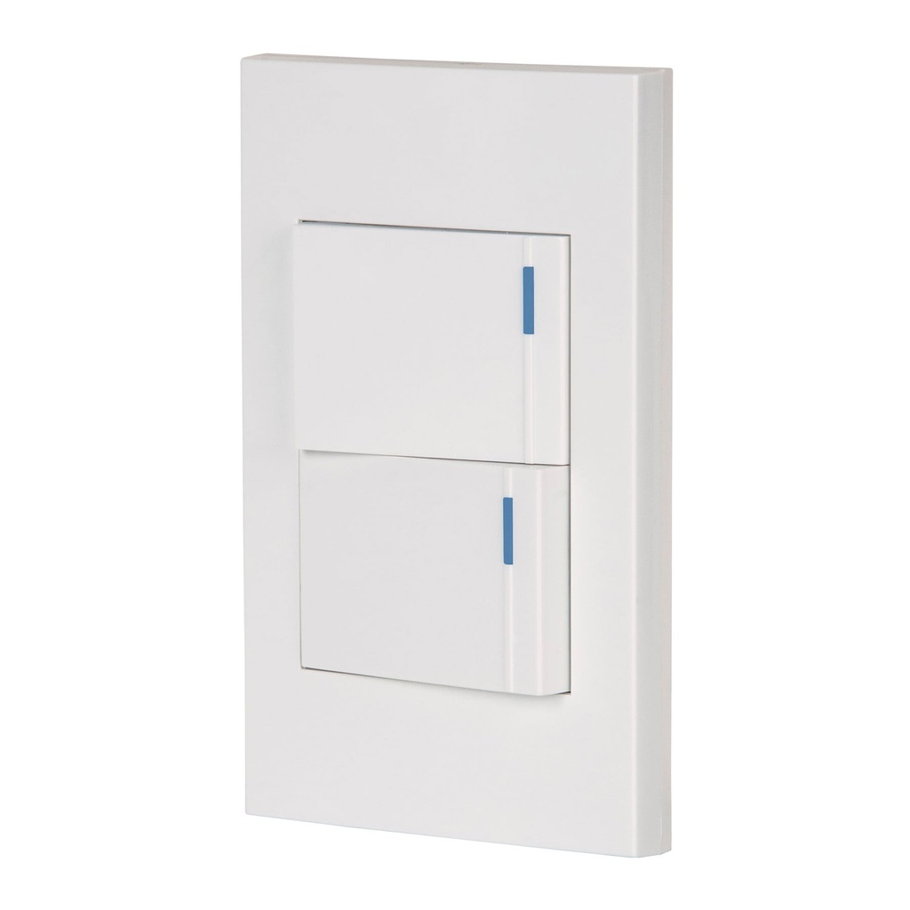 45601 / Placa armada 2interruptores 1de 3vías,1.5mod,Española blanco, Volteck