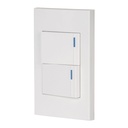 45601 / Placa armada 2interruptores 1de 3vías,1.5mod,Española blanco, Volteck