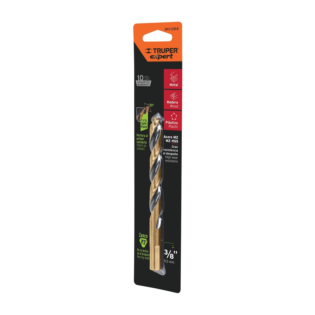 12748 / Broca HSS 3/8' Trugold para metal en blíster, Expert