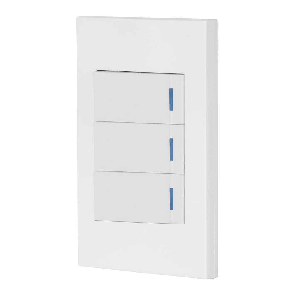 45599 / Placa armada 3 interruptores, 1 módulo, Española, blanco, Volteck