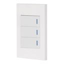 45599 / Placa armada 3 interruptores, 1 módulo, Española, blanco, Volteck
