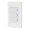 45606 / Placa armada 3 interruptores 1de 3vías,1 mod,Española,blanco, Volteck