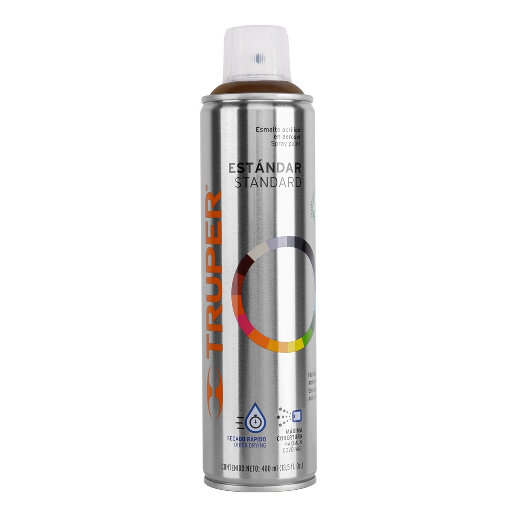 12775 / Pintura en aerosol, café anodizado,bote esbelto, 400 ml, Truper