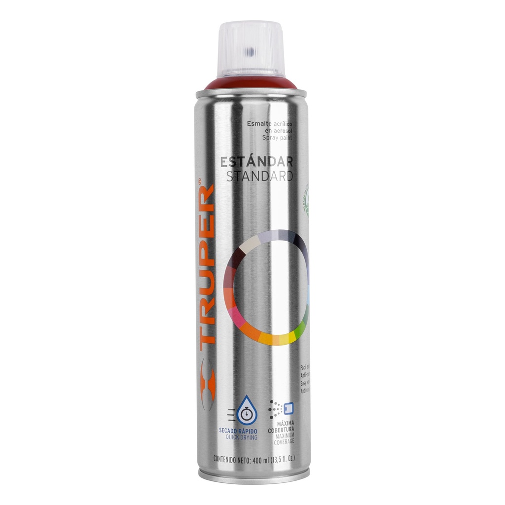 12764 / Pintura en aerosol, guinda, bote esbelto, 400 ml, Truper
