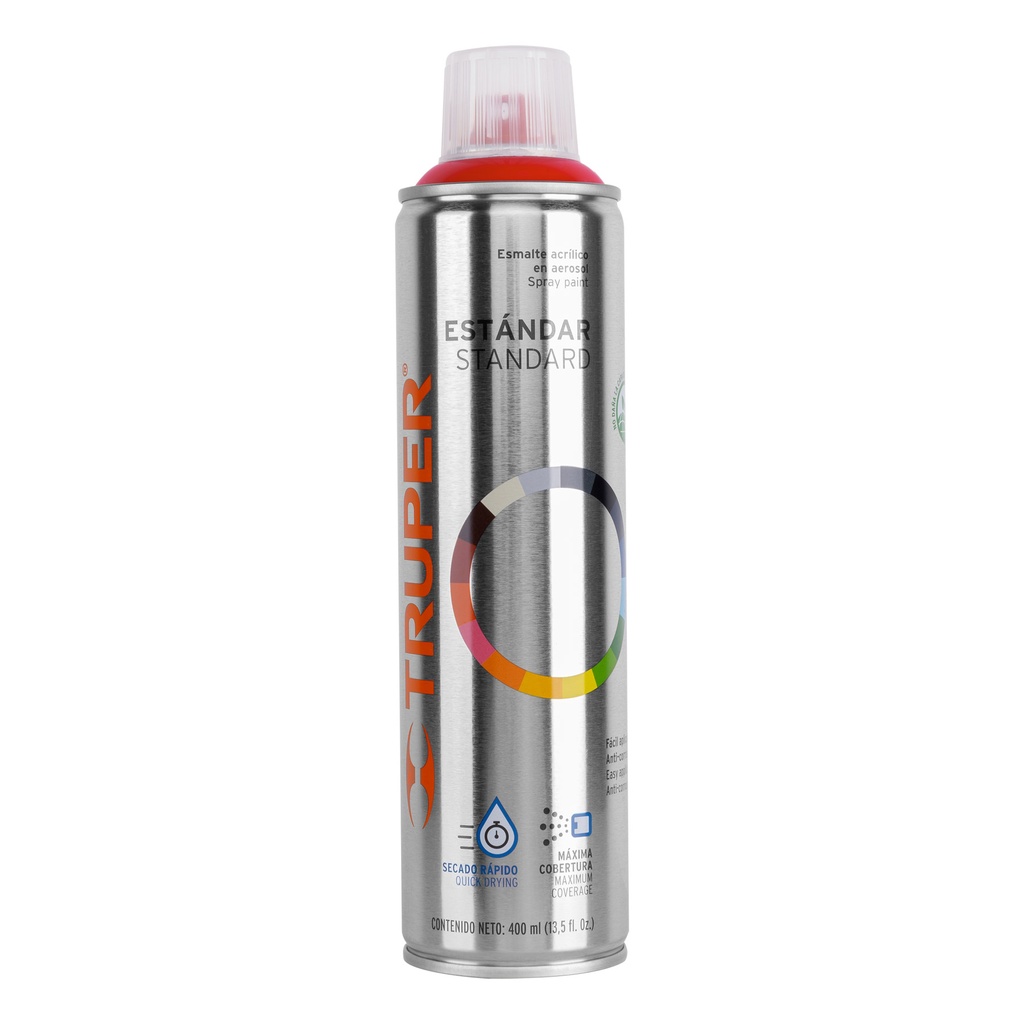 12732 / Pintura en aerosol, rojo seguridad, bote esbelto, 400 ml, Truper