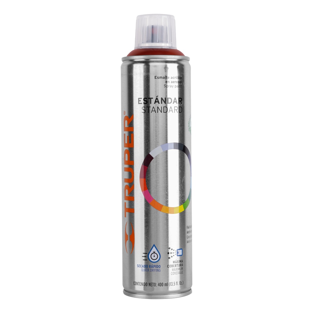 19270 / Pintura en aerosol, rojo taxi, bote esbelto, 400 ml, Truper