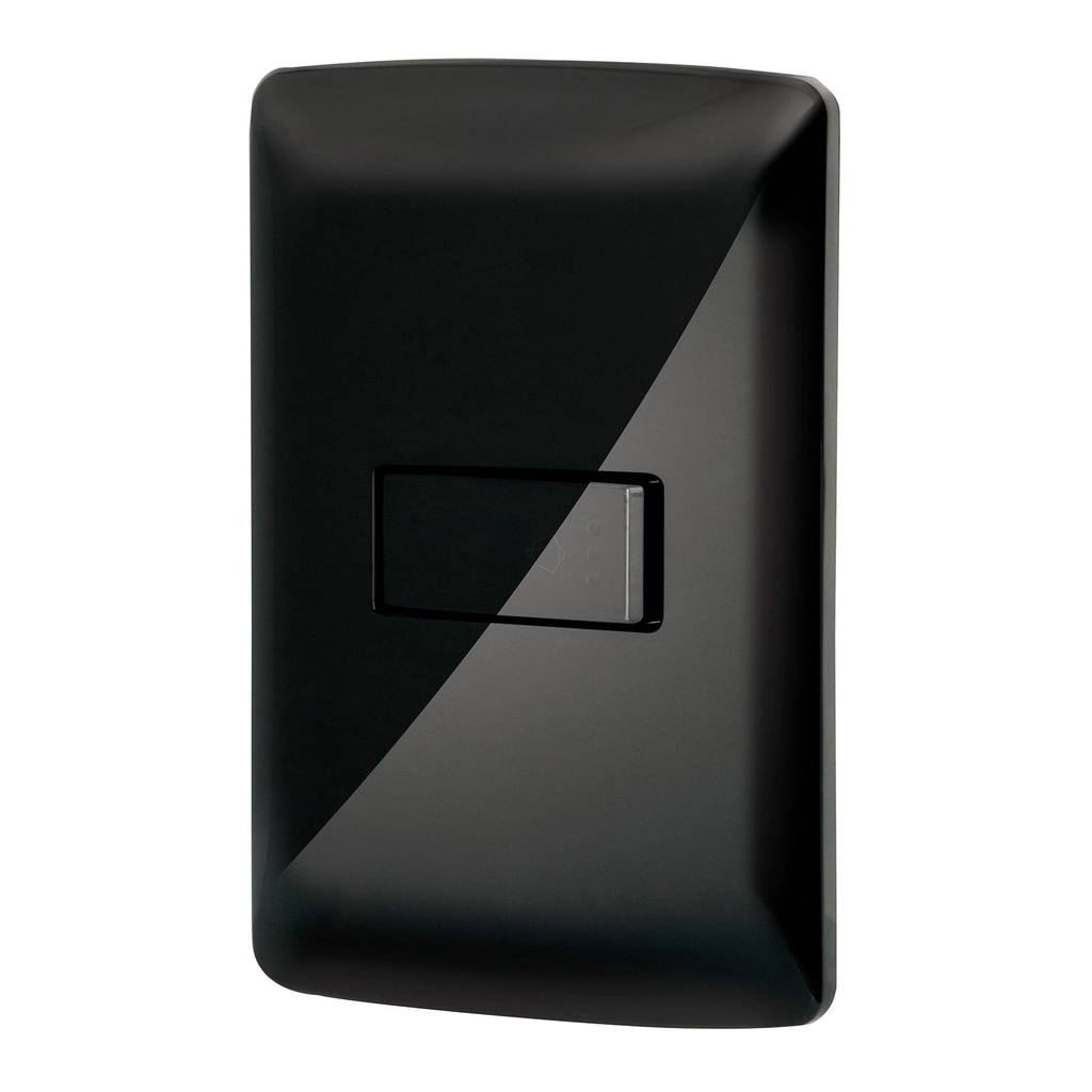 47601 / Placa armada con timbre, negro, línea Italiana, Volteck