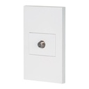 45605 / Placa armada 1 toma de TV, 1.5 módulos, Española, blanco, Volteck