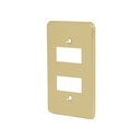 46436 / Placa 2 módulos, de aluminio, línea Económica, Volteck
