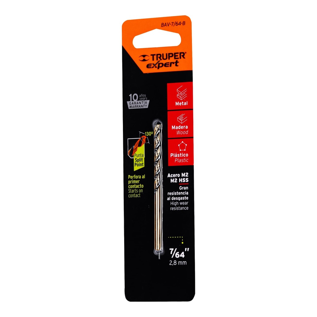 12739 / Broca HSS 7/64' Trugold para metal en blíster, Expert