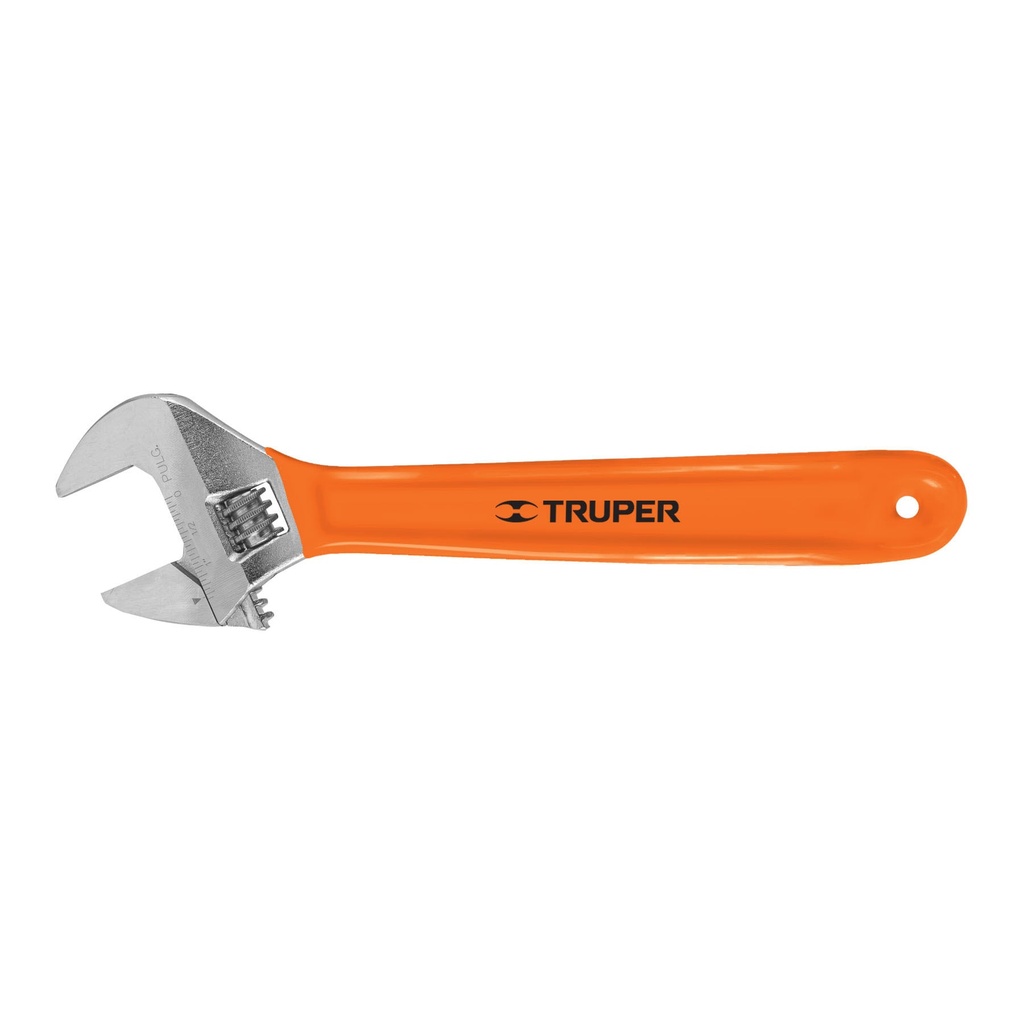 15512 / Llave ajustable (perico) 12' cromada mango de PVC, Truper
