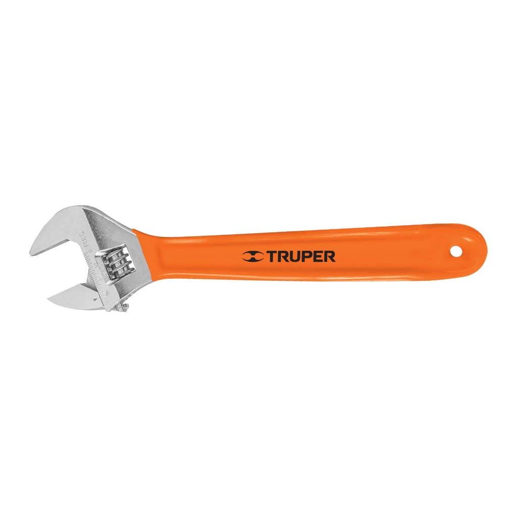 100048 / Llave ajustable (perico) 15' cromada mango de PVC, Truper
